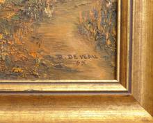 RON DEVEAU "AUTUMN LANDSCAPE" OIL PAINTING