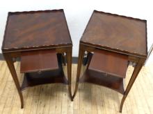 PAIR OF MAHOGANY LAMP TABLES