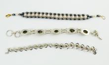 3 STERLING SILVER BRACELETS