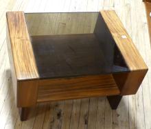 TEAK AND ROSEWOOD END TABLE