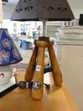 TWO "BASEBALL" TABLE LAMPS