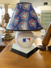 TWO "BASEBALL" TABLE LAMPS
