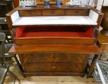 VICTORIAN MAHOGANY MARBLE TOP CABINET
