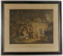 PAIR ANTIQUE GEORGE MORLAND LITHOGRAPHS