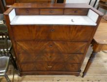 VICTORIAN MAHOGANY MARBLE TOP CABINET