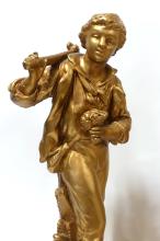 PAIR OF GILDED PLASTER SCULPTURES