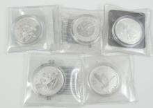 5 CANADIAN SILVER COINS