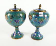 PAIR ANTIQUE CHINESE COVERED JARS