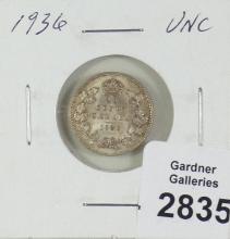 CANADIAN SILVER 1936 10-CENT COIN