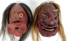 2 IROQUOIS FALSE FACE MASKS