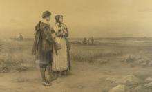 LARGE ANTIQUE ENGRAVING BY GEORGE HENRY BOUGHTON