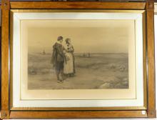 LARGE ANTIQUE ENGRAVING BY GEORGE HENRY BOUGHTON