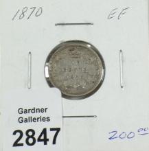 1870 CANADIAN SILVER 10-CENT COIN