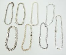 8 STERLING BRACELETS