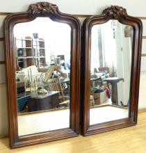 PAIR OF DIMINUTIVE WALL MIRRORS