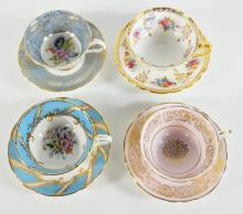 4 CUPS & SAUCERS
