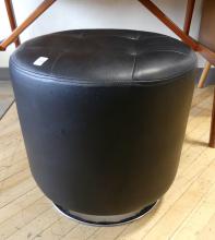 BLACK LEATHER STOOL