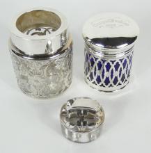 2 GLASS & SILVER CONTAINERS