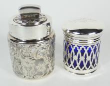 2 GLASS & SILVER CONTAINERS