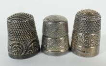 3 STERLING SILVER THIMBLES