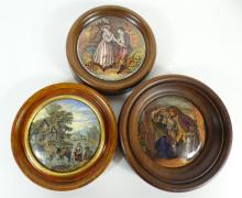 6 ANTIQUE POMADE JAR LIDS