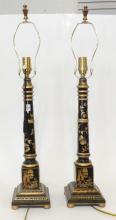 PAIR OF CHINOISERIE TABLE LAMPS