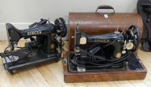 TWO ANTIQUE SINGER SEWING MACHINES