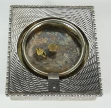 ANTIQUE SILVER PAPERWEIGHT CLOCK