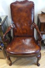 HICKORY FURNITURE LEATHER ARMCHAIR