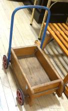 WOODEN SLED AND BABY WALKER