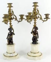 PAIR ANTIQUE FRENCH CANDELABRAS