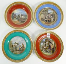 SET 12 ANTIQUE ENGLISH TEA PLATES