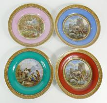 SET 12 ANTIQUE ENGLISH TEA PLATES