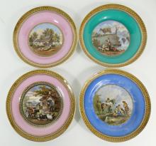 SET 12 ANTIQUE ENGLISH TEA PLATES