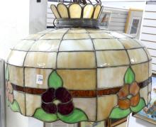 ART DECO SLAG GLASS LIGHT FIXTURE