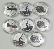 8 CANADIAN SILVER COINS - no tax