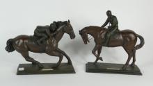 TWO EQUESTRIAN SCULPTURES