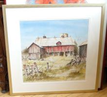 RON DEVEAU WATERCOLOUR AND PRINT