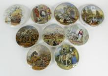 9 ANTIQUE POMADE JAR LIDS