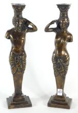 PAIR ART NOUVEAU PERIOD CANDLEHOLDERS