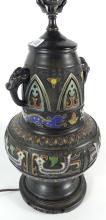 JAPANESE BRONZE VASE/TABLE LAMP