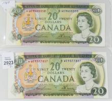 2 CANADIAN $20 NOTES