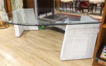 DESIGNER GLASS TOP COFFEE TABLE