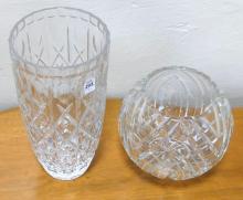 TWO LARGE CRYSTAL VASES