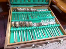 CASED BRONZE FLATWARE SET