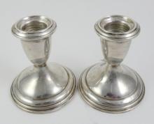 PAIR STERLING CANDLEHOLDERS