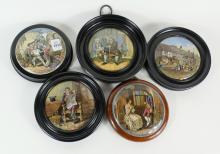 5 ANTIQUE POMADE JAR LIDS