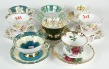 8 ENGLISH CUPS & SAUCERS