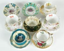 8 ENGLISH CUPS & SAUCERS