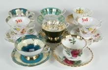 8 ENGLISH CUPS & SAUCERS